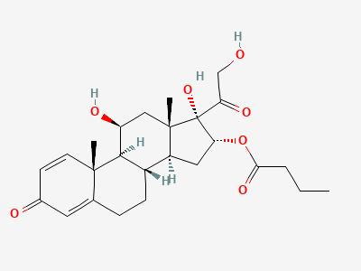11β,17,21-trihydroxy-3,20-dioxopregna-1,4-dien-16α-yl butanoate Structure