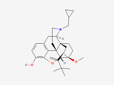 17-(cyclopropylmethyl)-4,5α-epoxy-6-methoxy-7α-[1-(1,1-dimethylethyl)ethenyl]-6α,14-ethano-14α-morphinan-3-ol Structure