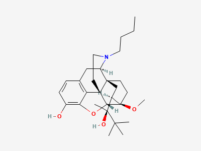 (2S)-2-[17-butyl-4,5α-epoxy-3-hydroxy-6-methoxy-6α,14-ethano-14α-morphinan-7α-yl]3,3-dimethylbutan-2-ol Structure