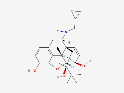 (2S)-2-[17-(cyclopropylmethyl)-4,5α-epoxy-3-hydroxy-6-methoxy-6α,14-etheno-14α-morphinan-7α-yl]-3,3-dimethylbutan-2-ol Structure