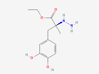 Ethyl (2S)-3-(3,4-dihydroxyphenyl)-2-hydrazino-2-methylpropanoate Structure