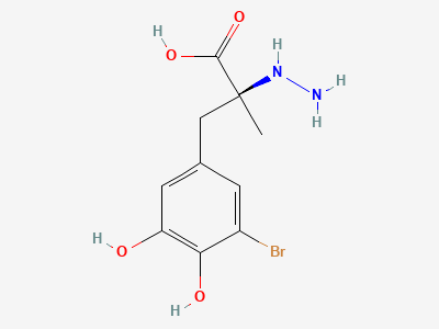 (2S)-3-(3-bromo-4,5-dihydroxyphenyl)-2-hydrazino-2-methylpropanoic acid Structure