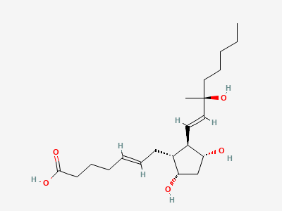 (5E)-7-[(1R,2R,3R,5S)-3,5-dihydroxy-2-[(1E,3S)-3-hydroxy-3-methyloct-1-enyl]cyclopentyl]hept-5-enoic acid Structure