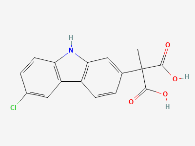 2-(6-chloro-9H-carbazol-2-yl)-2-methylpropanedioic acid Structure