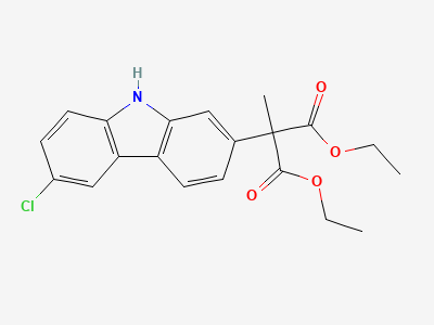 Diethyl 2-(6-chloro-9H-carbazol-2-yl)-2-methylpropanedioate Structure