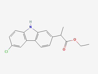 Ethyl (2RS)-2-(6-chloro-9H-carbazol-2-yl)propanoate Structure