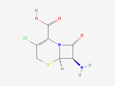 (6R,7R)-7-amino-3-chloro-8-oxo-5-thia-1-azabicyclo-[4.2.0]oct-2-ene-2-carboxylic acid Structure
