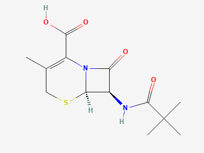 (6R,7R)-7-[(2,2-dimethylpropanoyl)amino]-3-methyl-8-oxo-5-thia-1-azabicyclo[4.2.0]oct-2-ene-2-carboxylic acid (7-ADCA pivalamide) Structure