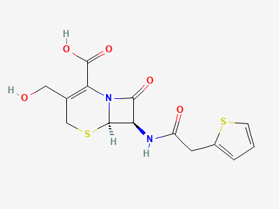 (6R,7R)-3-(hydroxymethyl)-8-oxo-7-[(thiophen-2-ylacetyl)amino]-5-thia-1-azabicyclo[4.2.0]oct-2-ene-2-carboxylic acid (deacetylcefalotin) Structure