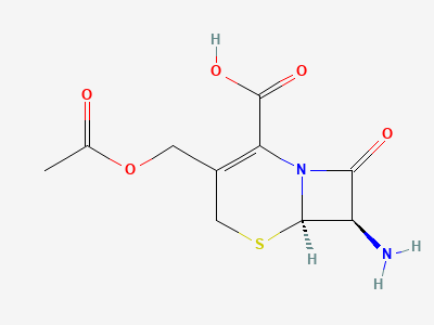 (6R,7R)-3-[(acetyloxy)methyl]-7-amino-8-oxo-5-thia-1-azabicyclo[4.2.0]oct-2-ene-2-carboxylic acid (7-ACA) Structure