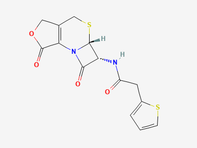 (5aR,6R)-6-[(thiophen-2-ylacetyl)amino]-5a,6-dihydro-3H,7H-azeto[2,1-b]furo[3,4-d][1,3]thiazine-1,7(4H)-dione (cefalotin lactone) Structure