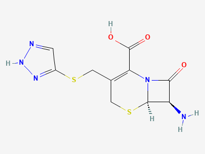 (6R,7R)-7-amino-8-oxo-3-[[(1H-1,2,3-triazol-4-yl)sulfanyl]methyl]-5-thia-1-azabicyclo[4.2.0]oct-2-ene-2-carboxylic acid (7-ACA triazole) Structure