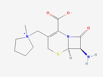 (6R,7R)-7-amino-3-[(1-methylpyrrolidinio)methyl]-8-oxo-5-thia-1-azabicyclo[4.2.0]oct-2-ene-2-carboxylate Structure