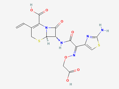 (6R,7S)-7-[[(Z)-2-(2-aminothiazol-4-yl)-2-[(carboxymethoxy)imino]acetyl]amino]-3-ethenyl-8-oxo-5-thia-1-azabicyclo[4.2.0]oct-2-ene-2-carboxylic acid (cefixime 7-epimer) Structure
