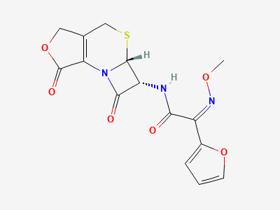 (5aR,6R)-6-[[(Z)-(furan-2-yl)(methoxyimino)acetyl]-amino]-5a,6-dihydro-3H,7H-azeto[2,1-b]furo[3,4-d][1,3]thiazine-1,7(4H)-dione Structure