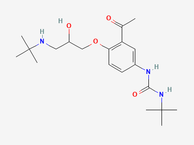 N-[3-acetyl-4-[(2RS)-3-(tert-butylamino)-2-hydroxypropoxy]phenyl]-N'-tert-butylurea Structure