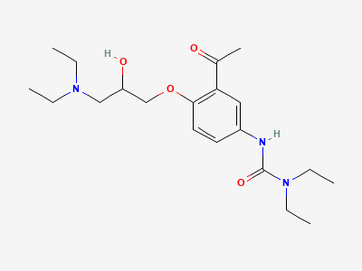 N-[3-acetyl-4-[(2RS)-3-(diethylamino)-2-hydroxypropoxy]phenyl]-N',N'-diethylurea Structure