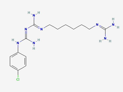 N1-[6-(carbamimidoylamino)hexyl]-N3-(4-chlorophenyl)imidodicarbonimidic diamide Structure