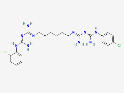 N1-[6-[[N-[N-(2-chlorophenyl)carbamimidoyl]-carbamimidoyl]amino]hexyl]-N3-(4-chlorophenyl)-imidodicarbonimidic diamide Structure