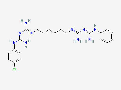 N1-[6-[[N-[N-(4-chlorophenyl)carbamimidoyl]-carbamimidoyl]amino]hexyl]-N3-phenylimidodicarbonimidic diamide Structure