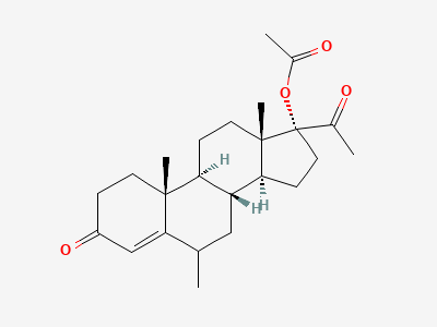 6ξ-methyl-3,20-dioxopregn-4-en-17-yl acetate Structure
