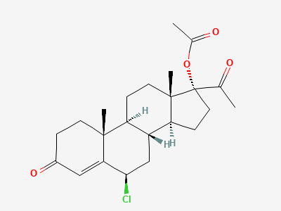 6β-chloro-3,20-dioxopregn-4-en-17-yl acetate Structure