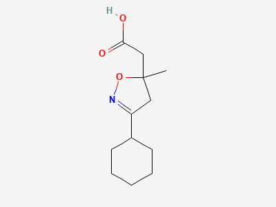 [(5RS)-3-cyclohexyl-5-methyl-4,5-dihydro-1,2-oxazol-5-yl]acetic acid Structure