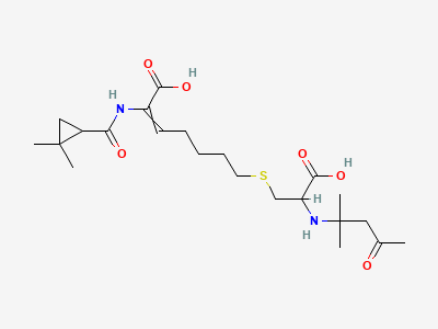 (Z)-7-[[(2R)-2-carboxy-2-[(1,1-dimethyl-3-oxobutyl)amino]ethyl]sulfanyl]-2-[[[(1S)-2,2-dimethylcyclopropyl]carbonyl]amino]hept-2-enoic acid Structure