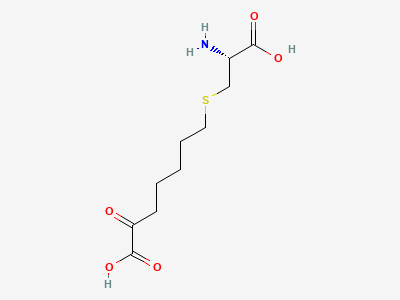 7-[[(2R)-2-amino-2-carboxyethyl]sulfanyl]-2-oxoheptanoic acid Structure