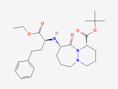 1,1-dimethylethyl (1S,9S)-9-[[(S)-1-(ethoxycarbonyl)-3-phenylpropyl]amino]-10-oxooctahydro-6H-pyridazino[1,2-a][1,2]diazepine-1-carboxylate Structure