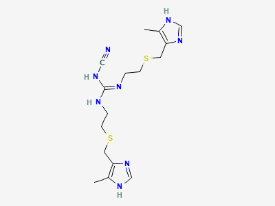 2-cyano-1,3-bis[2-[[(5-methyl-1H-imidazol-4-yl)-methyl]-sulfanyl]ethyl]guanidine Structure