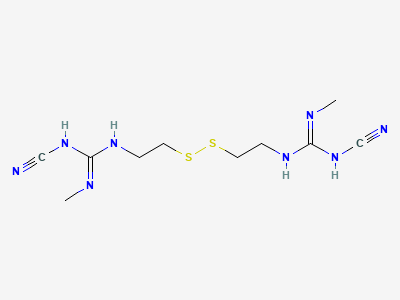 1,1'-(disulfanediyldiethylene)bis(2-cyano-3-methylguanidine) Structure