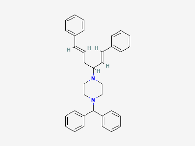 1-(diphenylmethyl)-4-[(1RS,3E)-4-phenyl-1-[(E)-2-phenylethenyl]but-3-enyl]piperazine Structure