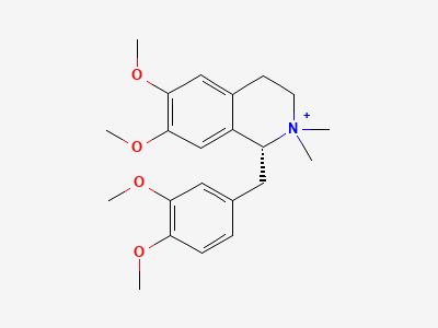 (1R)-1-[(3,4-dimethoxyphenyl)methyl]-6,7-dimethoxy-2,2-dimethyl-1,2,3,4-tetrahydroisoquinolinium Structure
