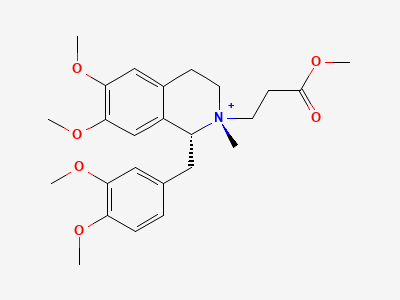 (1R,2R)-1-[(3,4-dimethoxyphenyl)methyl]-6,7-dimethoxy-2-(3-methoxy-3-oxopropyl)-2-methyl-1,2,3,4-tetrahydroisoquinolinium Structure