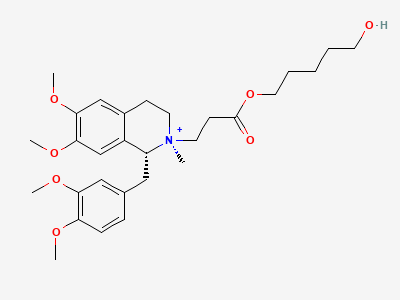 (1R,2S)-1-[(3,4-dimethoxyphenyl)methyl]-2-[3-[(5-hydroxypentyl)oxy]-3-oxopropyl]-6,7-dimethoxy-2-methyl-1,2,3,4-tetrahydroisoquinolinium Structure