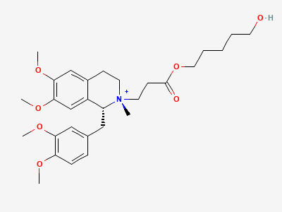 (1R,2R)-1-[(3,4-dimethoxyphenyl)methyl]-2-[3-[(5-hydroxypentyl)oxy]-3-oxopropyl]-6,7-dimethoxy-2-methyl-1,2,3,4-tetrahydroisoquinolinium Structure