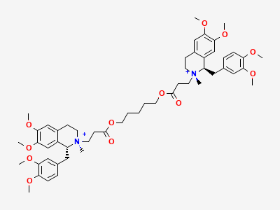 2,2'-[pentane-1,5-diylbis[oxy(3-oxopropane-3,1-diyl)]]bis[(1R,2S)-1-[(3,4-dimethoxyphenyl)methyl]-6,7-dimethoxy-2-methyl-1,2,3,4-tetrahydroisoquinolinium] Structure