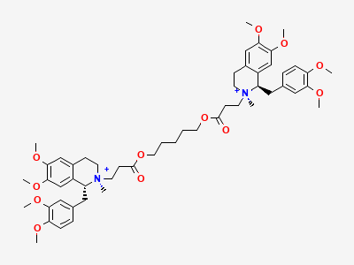 (1R,1'R,2R,2'S)-2,2'-[pentane-1,5-diylbis[oxy(3-oxopropane-3,1-diyl)]]bis[1-[(3,4-dimethoxyphenyl)-methyl]-6,7-dimethoxy-2-methyl-1,2,3,4-tetrahydroisoquinolinium] Structure