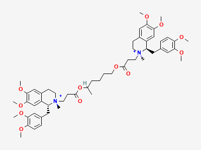 2,2'-[[(1RS)-1-methylpentane-1,5-diyl]bis[oxy(3-oxopropane-3,1-diyl)]]bis[(1R,2R)-1-[(3,4-dimethoxyphenyl)-methyl]-6,7-dimethoxy-2-methyl-1,2,3,4-tetrahydroisoquinolinium] Structure