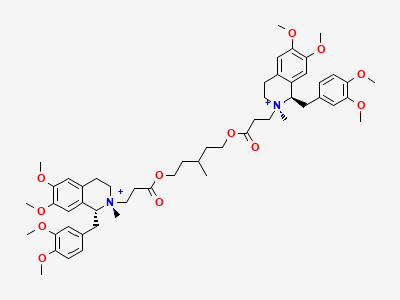 2,2'-[(3-methylpentane-1,5-diyl)bis[oxy(3-oxopropane-3,1-diyl)]]bis[(1R,2R)-1-[(3,4-dimethoxyphenyl)methyl]-6,7-dimethoxy-2-methyl-1,2,3,4-tetrahydroisoquinolinium] Structure