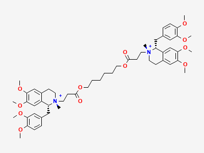 2,2'-[hexane-1,6-diylbis[oxy(3-oxopropane-3,1-diyl)]]bis[(1R,2R)-1-[(3,4-dimethoxyphenyl)methyl]-6,7-dimethoxy-2-methyl-1,2,3,4-tetrahydroisoquinolinium] Structure