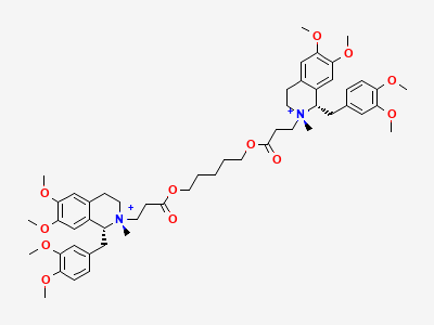 (1R,1'S,2R,2'S)-2,2'-[pentane-1,5-diylbis[oxy(3-oxopropane-3,1-diyl)]]bis[1-[(3,4-dimethoxyphenyl)-methyl]-6,7-dimethoxy-2-methyl-1,2,3,4-tetrahydroisoquinolinium] Structure