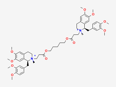 (1R,1'S,2R,2'R)-2,2'-[pentane-1,5-diylbis[oxy(3-oxopropane-3,1-diyl)]]bis[1-[(3,4-dimethoxyphenyl)-methyl]-6,7-dimethoxy-2-methyl-1,2,3,4-tetrahydroisoquinolinium] Structure