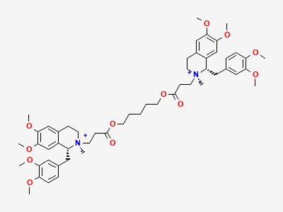 (1R,1'S,2S,2'R)-2,2'-[pentane-1,5-diylbis[oxy(3-oxopropane-3,1-diyl)]]bis[1-[(3,4-dimethoxyphenyl)-methyl]-6,7-dimethoxy-2-methyl-1,2,3,4-tetrahydroisoquinolinium] Structure
