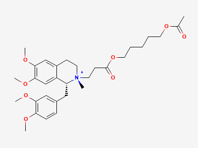 (1R,2R)-2-[3-[[5-(acetyloxy)pentyl]oxy]]-1-[(3,4-dimethoxyphenyl)methyl]-6,7-dimethoxy-2-methyl-3-oxopropyl-1,2,3,4-tetrahydroisoquinolinium Structure