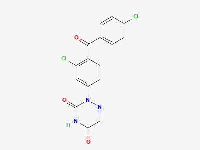 2-[3-chloro-4-(4-chlorobenzoyl)phenyl]-1,2,4-triazine-3,5(2H,4H)-dione Structure