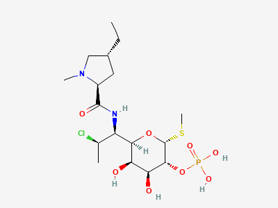 Methyl 7-chloro-6,7,8-trideoxy-6-[[[(2S,4R)-4-ethyl-1-methylpyrrolidin-2-yl]carbonyl]amino]-2-O-phosphono-1-thio-L-threo-α-D-galacto-octopyranoside (clindamycin B 2-phosphate) Structure