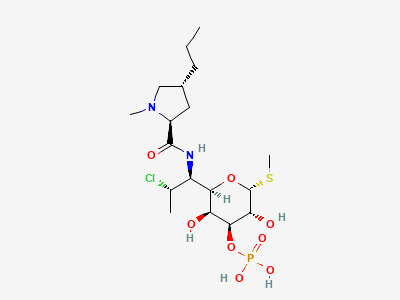 Methyl 7-chloro-6,7,8-trideoxy-6-[[[(2S,4R)-1-methyl-4-propylpyrrolidin-2-yl]carbonyl]amino]-3-O-phosphono-1-thio-L-threo-α-D-galacto-octopyranoside (clindamycin 3-phosphate) Structure
