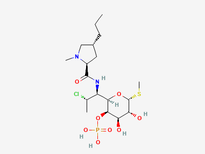 Methyl 7-chloro-6,7,8-trideoxy-6-[[[(2S,4R)-1-methyl-4-propylpyrrolidin-2-yl]carbonyl]amino]-4-O-phosphono-1-thio-L-threo-α-D-galacto-octopyranoside (clindamycin 4-phosphate) Structure